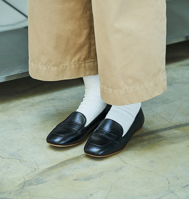 佩尼乐福平底鞋 - 黑 - 芭蕾鞋/娃娃鞋 - 真皮 黑色