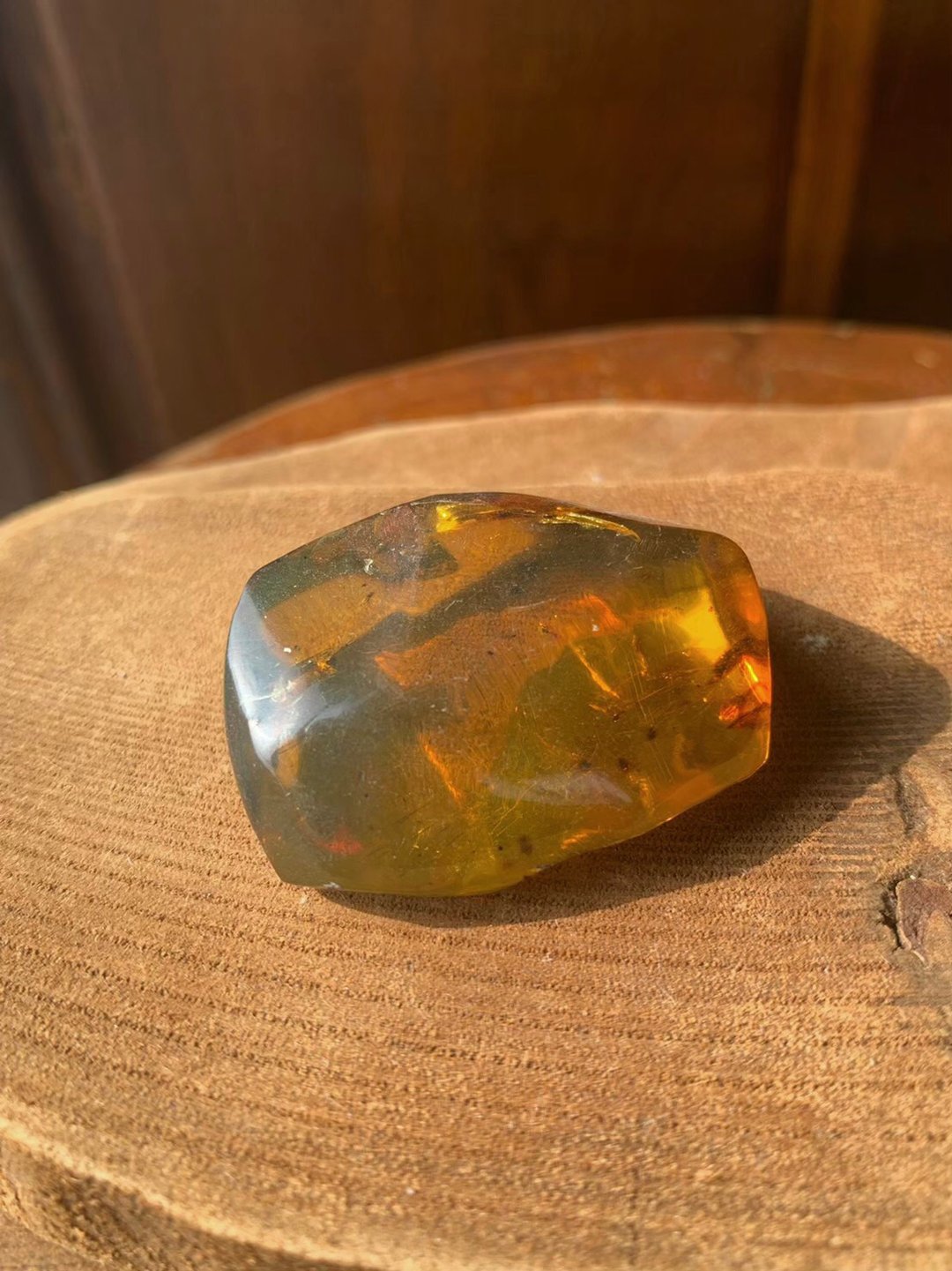 I 时光系列 I 墨西哥天然虫珀 10.7g - 项链 - 半宝石 黄色