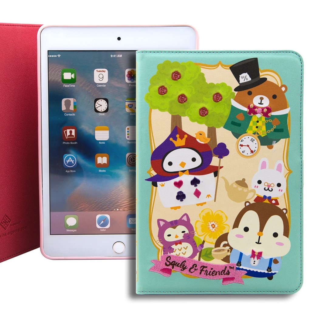 Squly&Friends iPad mini 4 Book Cover 刺绣皮套 Wonderland - 平板/电脑保护壳 - 聚酯纤维 绿色