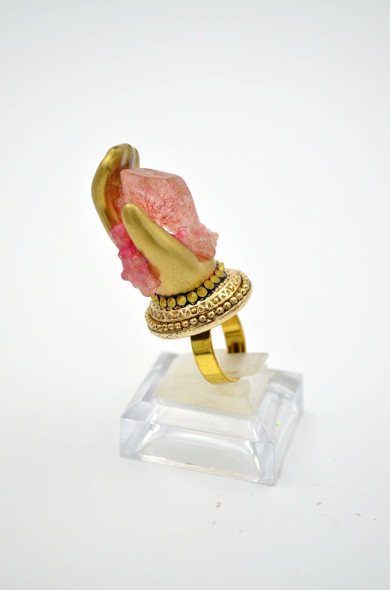 金色圣手宝石戒指 - 戒指 - 其他材质 红色