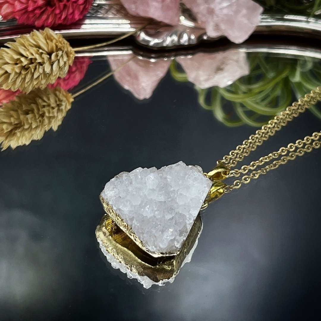 白水晶原矿项链 - 项链 - 水晶 