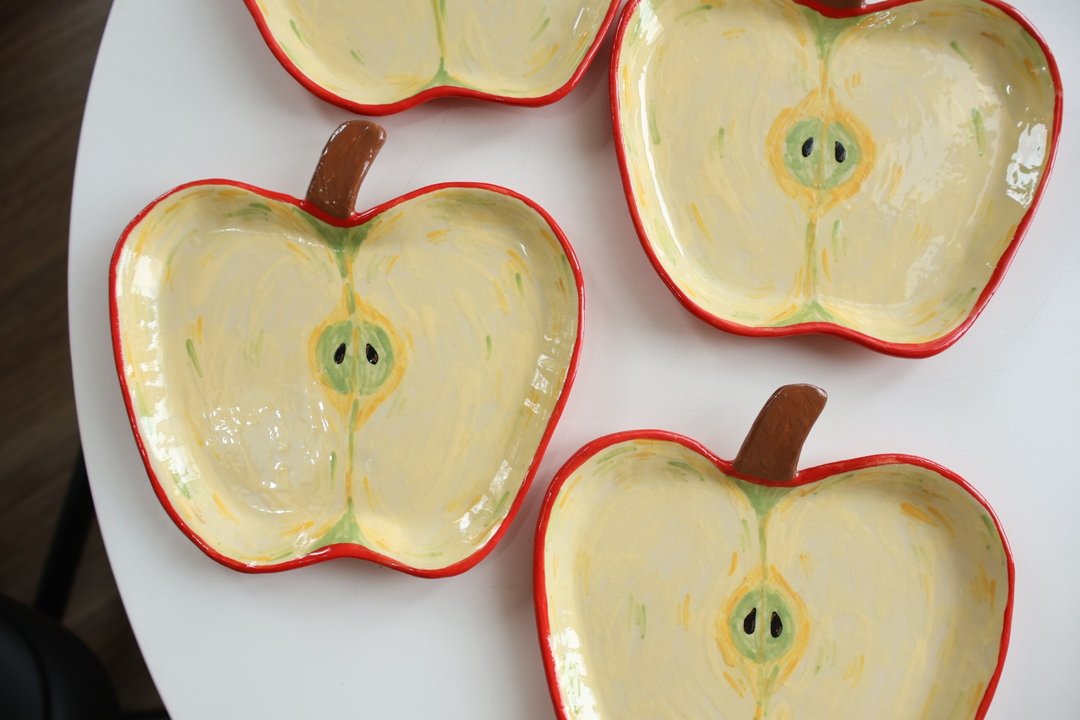 Apple Plate - 厨房用具 - 陶 红色
