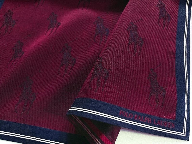 Polo Ralph Lauren 复古手帕 Logo 字母组合 19.5 x 19 英寸 - 手帕/方巾 - 棉．麻 红色