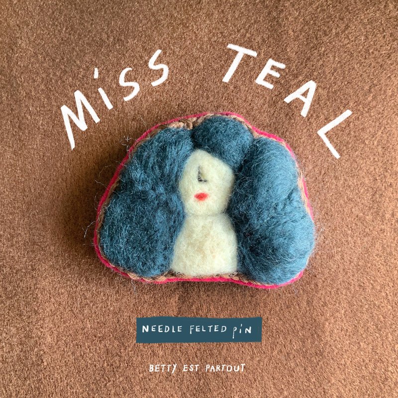 MISS TEAL 羊毛毡胸针 - 胸针 - 羊毛 