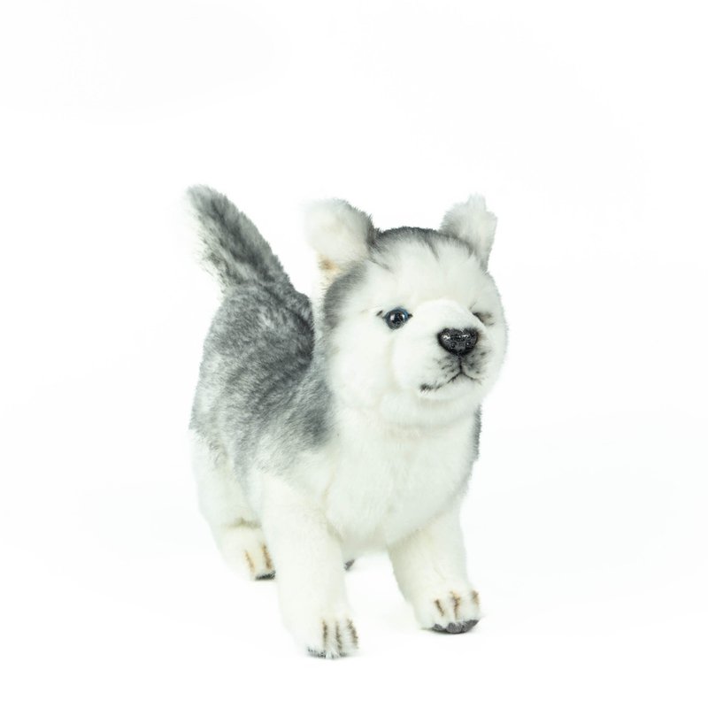 Hansa 8569-哈士奇幼犬坐姿28厘米长 - 玩偶/公仔 - 环保材料 灰色