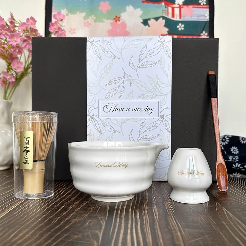 日式抹茶工具礼盒  樱花节情侣送礼 日本文化抹茶点茶礼物 送朋友 - 茶具/茶杯 - 陶 