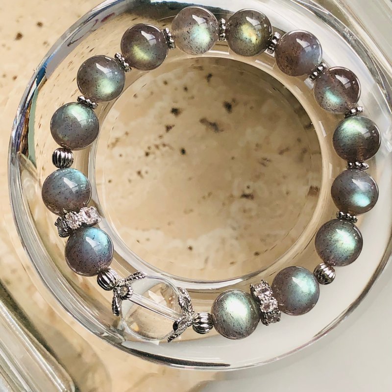 ITS-B663【设计款・一图一物・极美拉长石】天然石水晶手链手环 - 手链/手环 - 半宝石 灰色