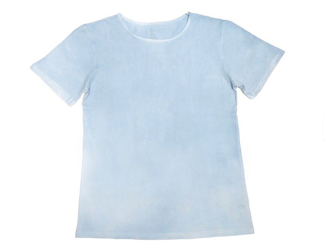 蓝天 有机棉短袖T(蓝染) Organic Cotton - 中性连帽卫衣/T 恤 - 棉 蓝色