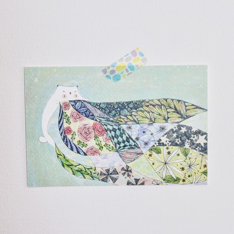 猫绿色-Once / 明信片 - 卡片/明信片 - 纸 绿色