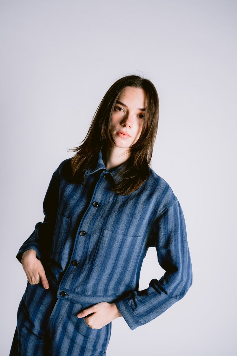 Palit Jacket Cobalt - 女装休闲/机能外套 - 棉．麻 