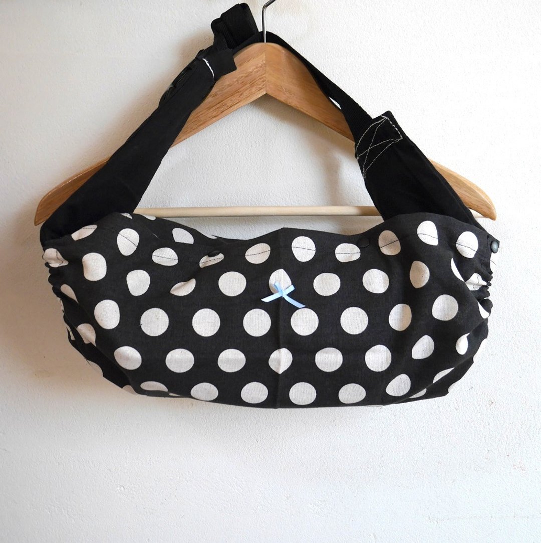 Baby carrier bag / dark brown dot - 其他 - 棉 咖啡色