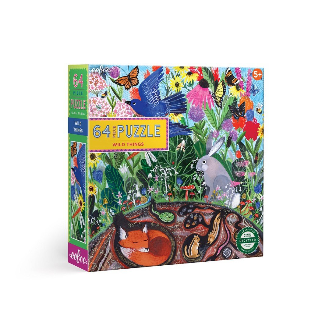 eeBoo 64片拼图 -- Wild Things  64 Piece Puzzle 野外生命 - 拼图 - 纸 多色