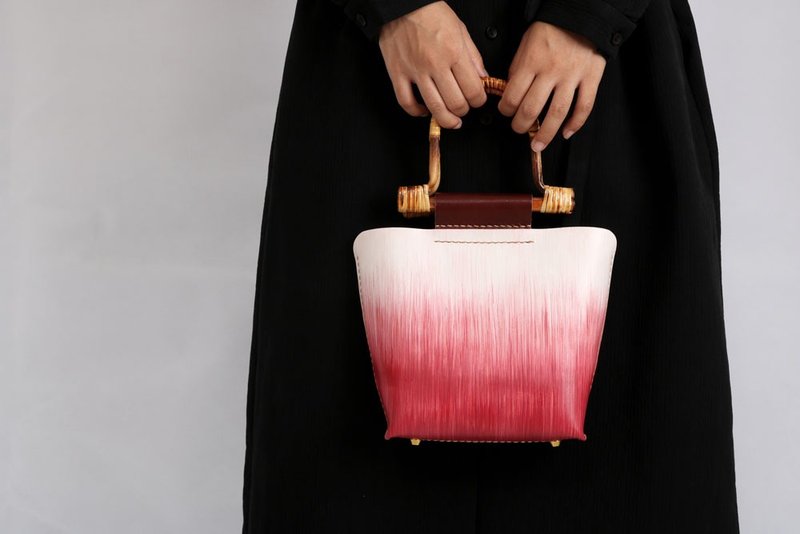 何非OPHIRHE 原创手工头层牛皮 手工绘画染色手提包 - 手提包/手提袋 - 真皮 