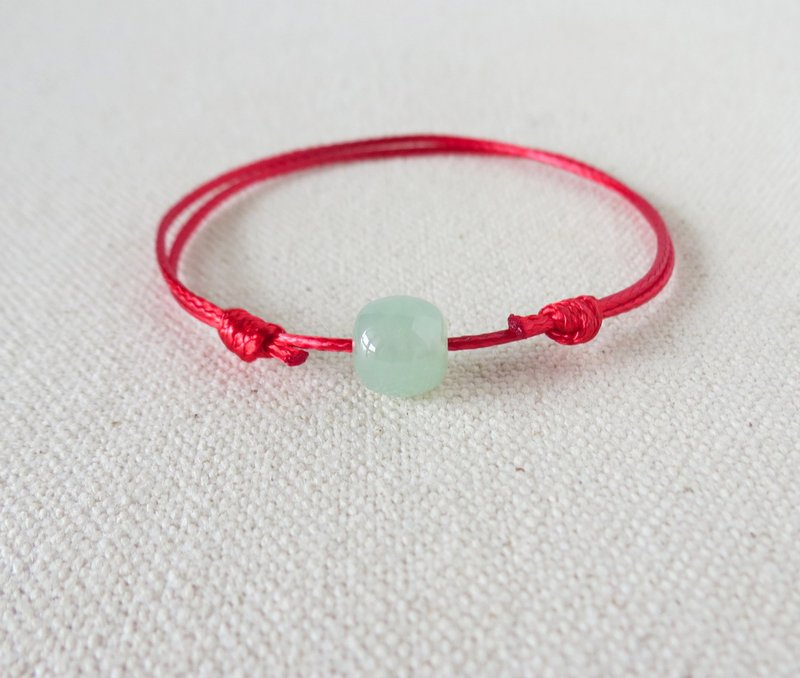 本命年【幸运路路通】翡翠韩国蜡线手链*Lga02*招财、防小人 - 手链/手环 - 宝石 绿色