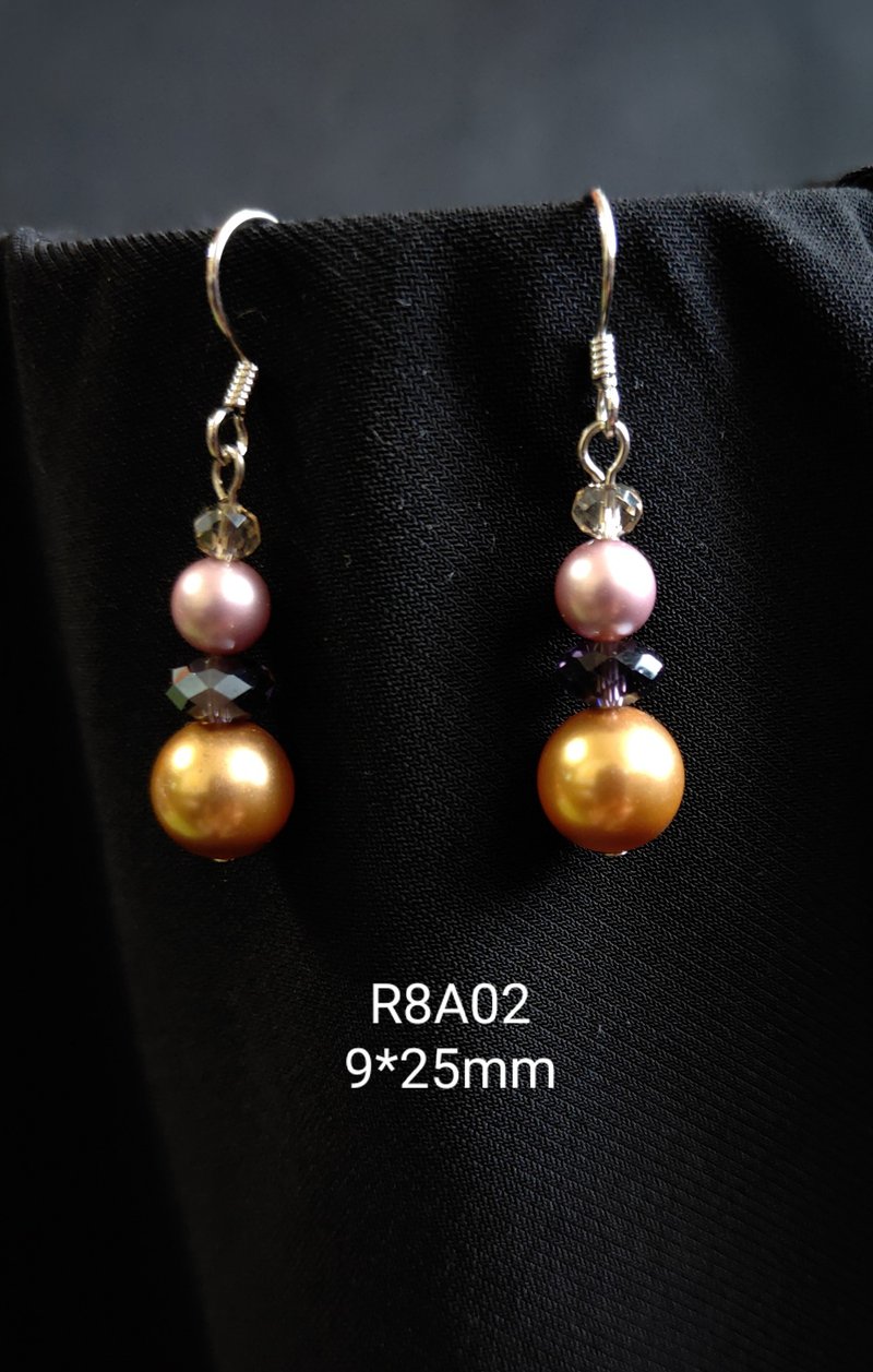 *我是设计*R8A02 施华洛世奇水晶.珍珠耳环 - 耳环/耳夹 - 珍珠 