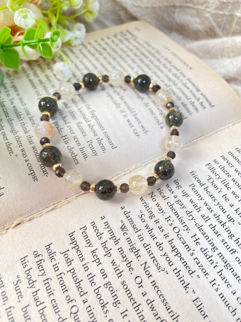 绿碧发、蜜糖黄水晶、茶晶 - 手链/手环 - 水晶 绿色