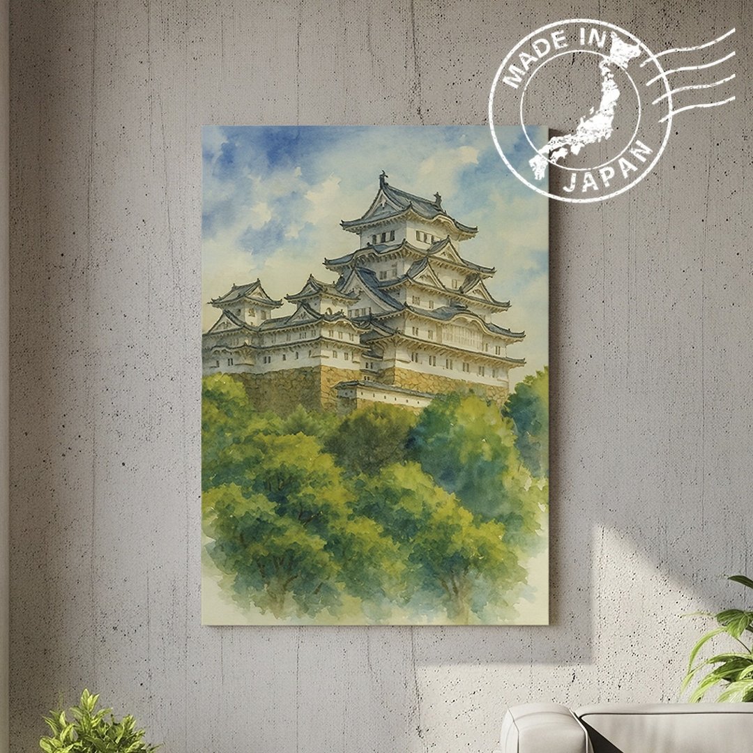 日本制帆布画・姬路城・日本风景・送礼、摆设、装饰 - 墙贴/壁贴 - 棉 