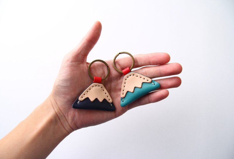 富士山钥匙圈 Fuji  皮革富士山 【免费定制刻字1-7个字】 - 钥匙链/钥匙包 - 真皮 