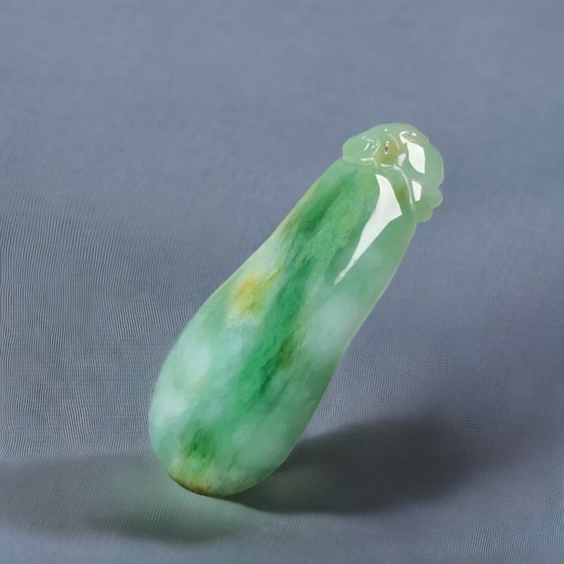 飘绿花翡翠福瓜 | 天然缅甸玉翡翠A货 | 送礼 - 其他 - 玉石 多色
