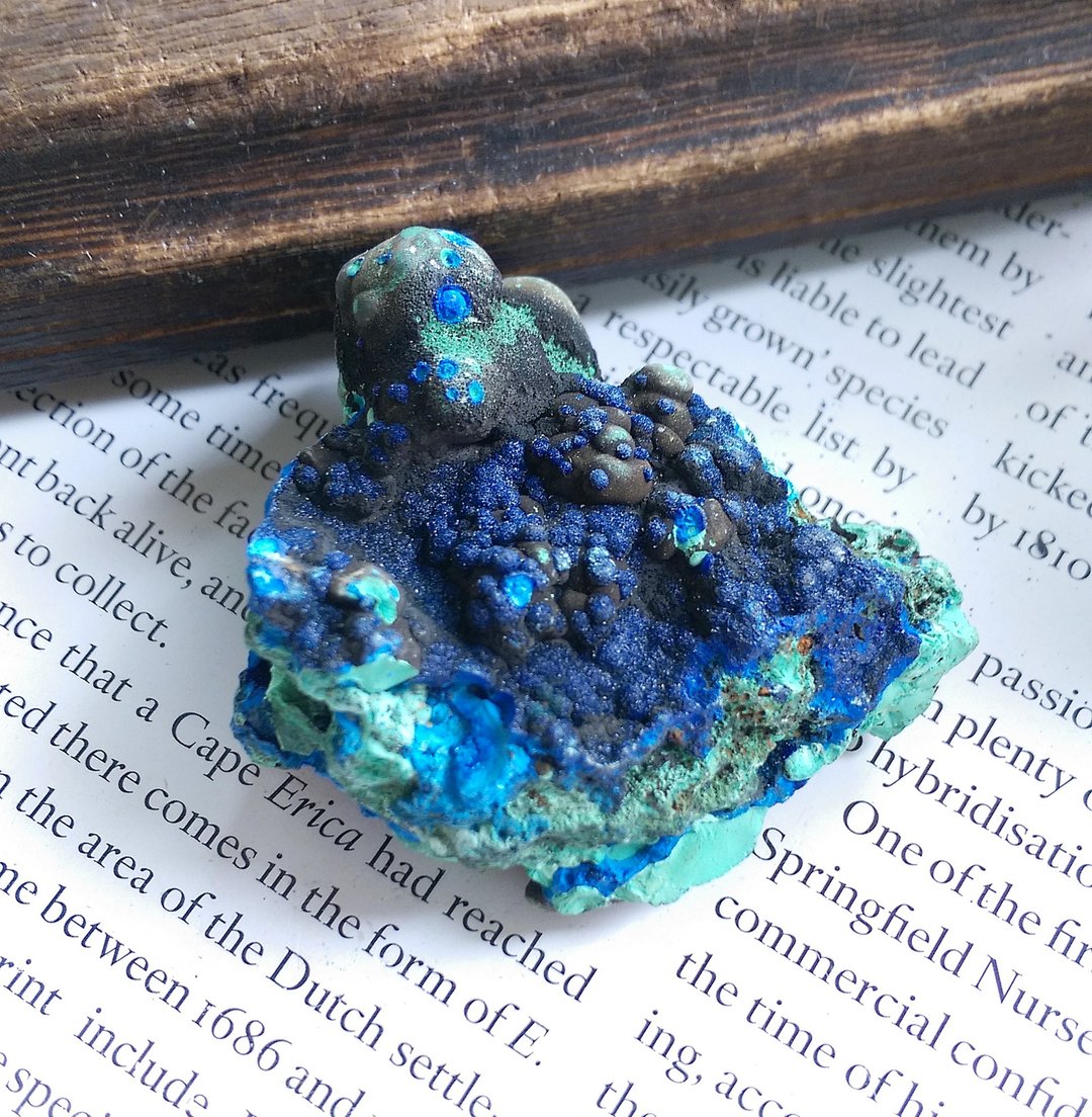 Azurite 湖北产地 蓝铜矿 圭孔雀石 共生矿 天然矿石 原矿 - 摆饰 - 其他材质 
