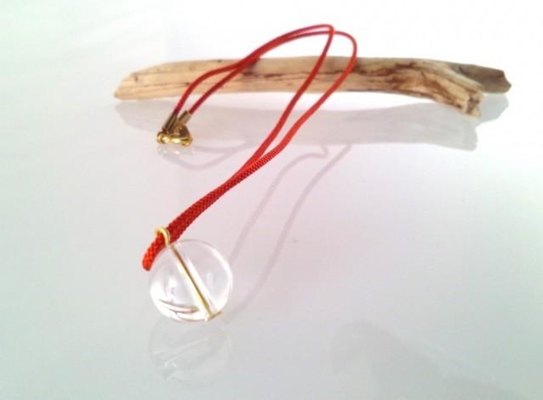 Crystal necklace Crystal and silk (Kyoto braid) 2 - 项链 - 宝石 透明