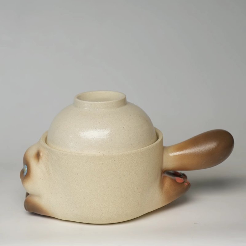 手工可爱猫砂锅可明火煲粥煲仔饭 - 锅具/烤盘 - 瓷 