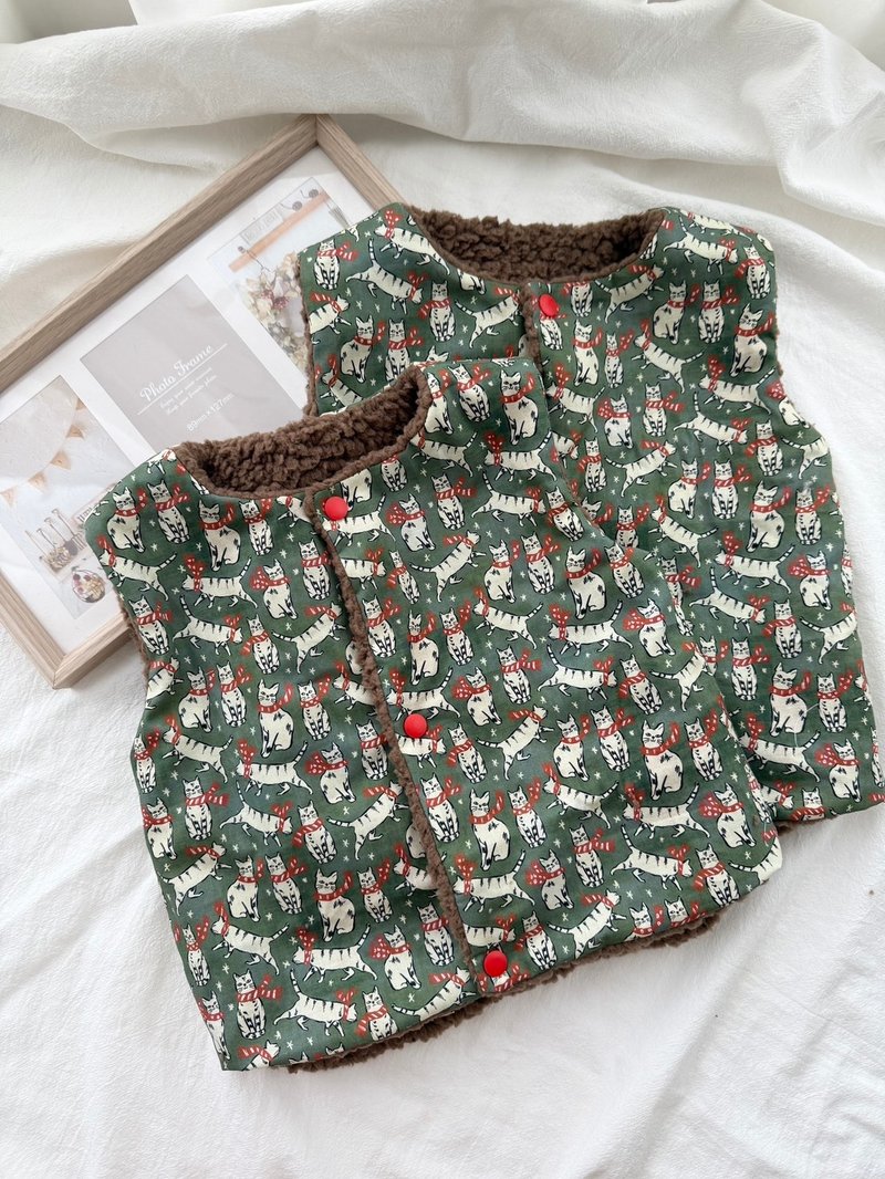 森の角落手作童装 羊羔绒保暖背心系列 宝宝背心 生日礼 - 童装上衣 - 棉．麻 