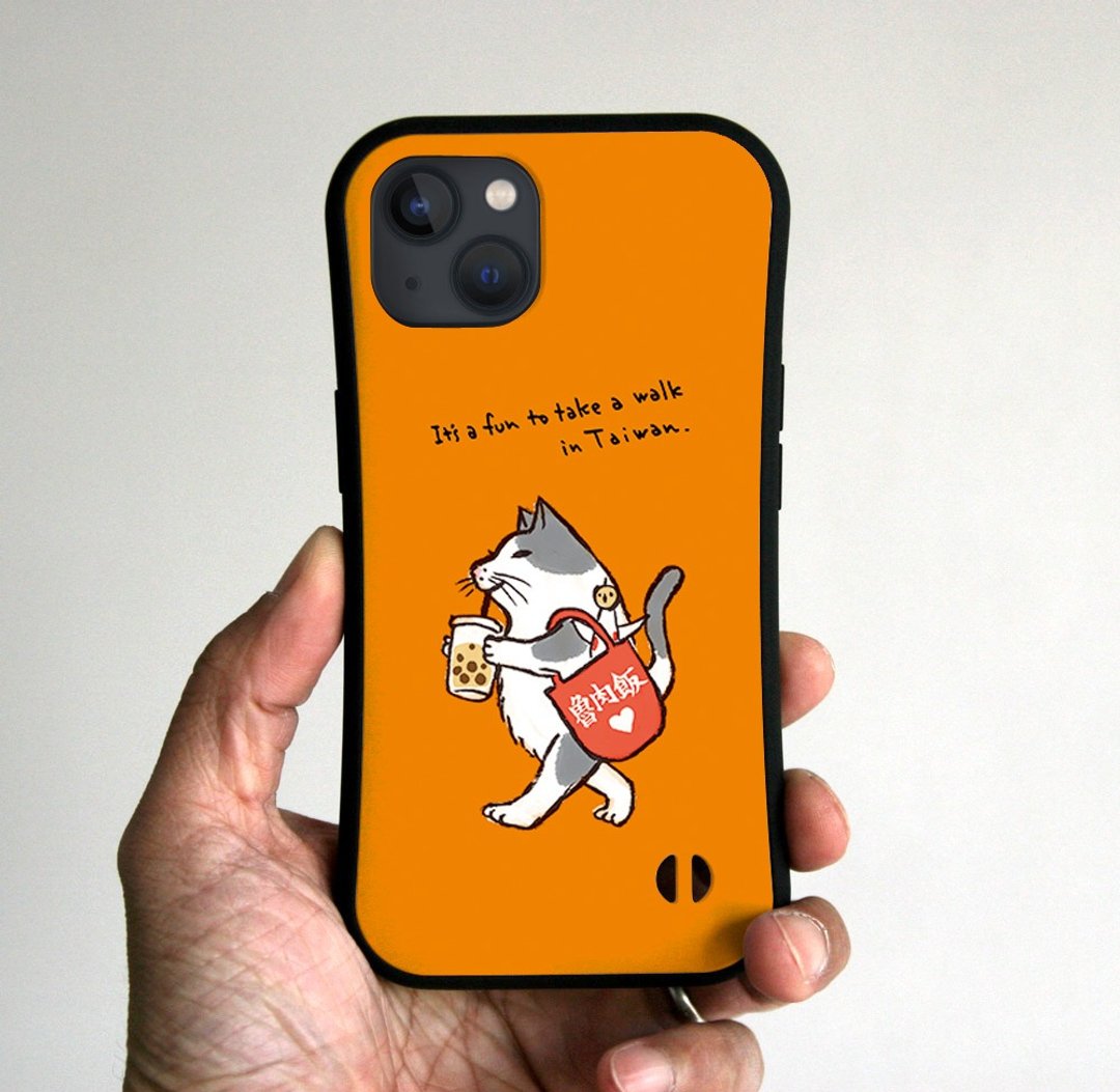 台湾 Walking Cat Mango 的 Grip iPhone 手机壳 - 手机壳/手机套 - 塑料 橘色