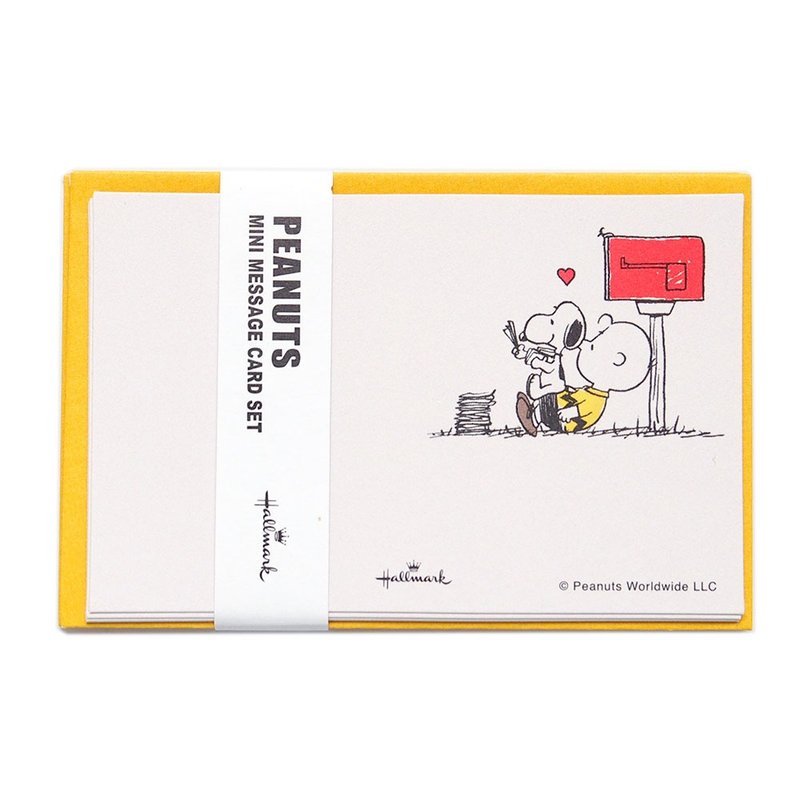 Snoopy与查理一起看信 迷你卡5入【Hallmark-PeanutsJP礼物卡】 - 卡片/明信片 - 纸 橘色