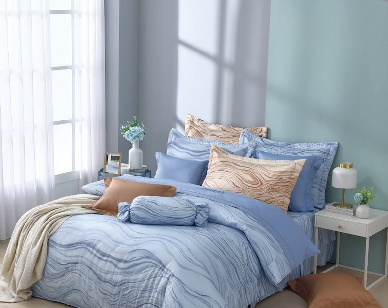 【R920-21 云氛石韵】100% 40支精梳棉 凉被 - 寝具 - 棉．麻 多色