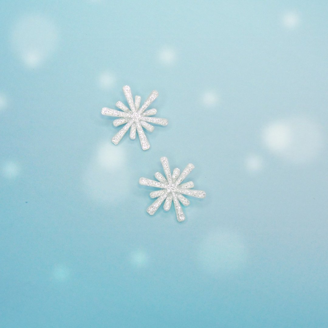 雪花系列一/耳针/耳夹 - 耳环/耳夹 - 其他材质 白色
