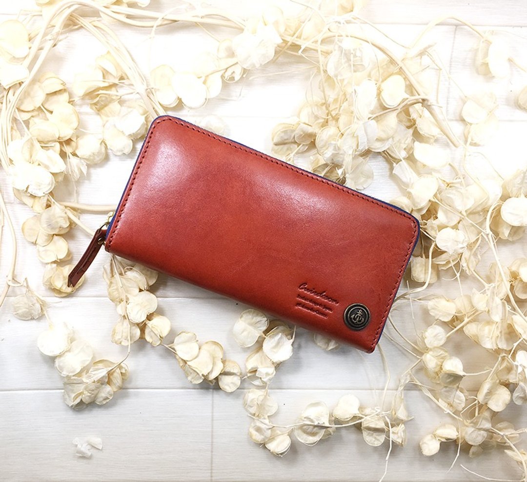 Long wallet / Italian leather / leather / flap / cool / stylish - 皮夹/钱包 - 真皮 红色