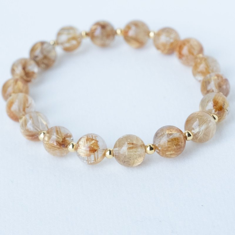 【收藏级系列】最强招财丨金钛晶丨纯天然矿石水晶手串生日礼物 - 手链/手环 - 水晶 黄色