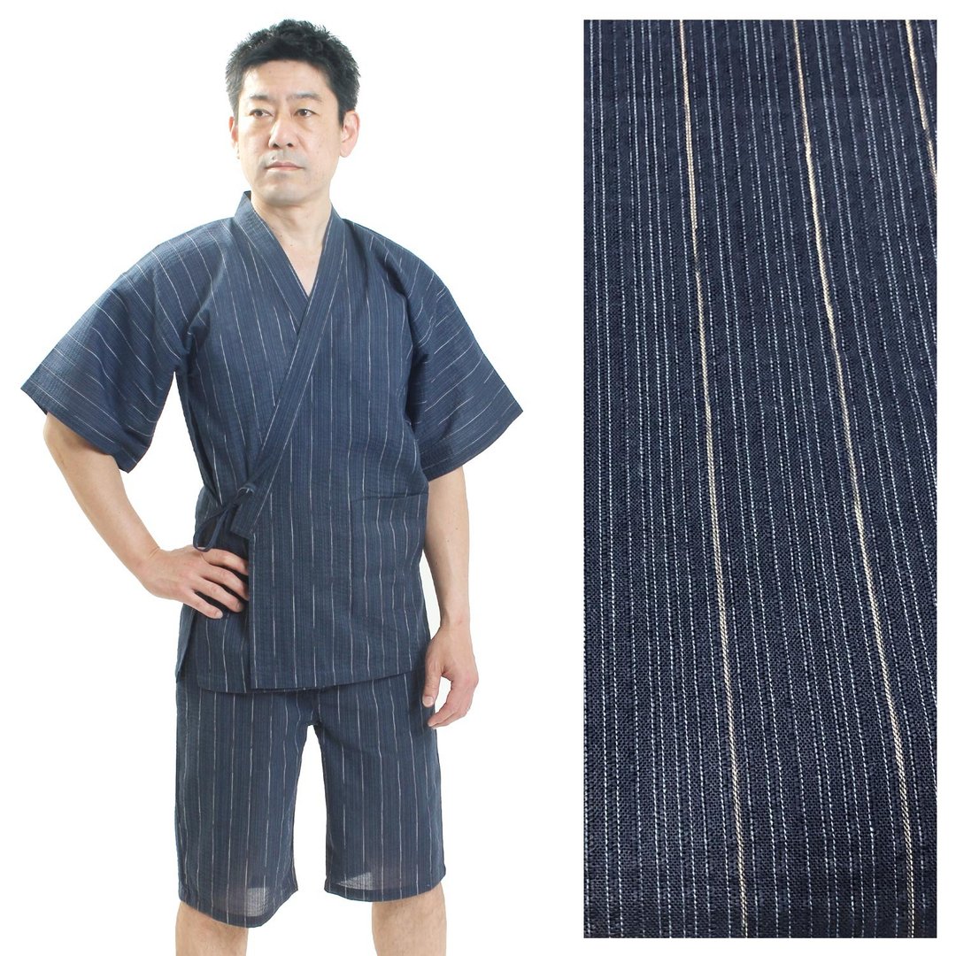 日本 和服 男士 甚平 休闲服 睡衣 成套组 M L LL as05 - 居家服/睡衣 - 棉 蓝色