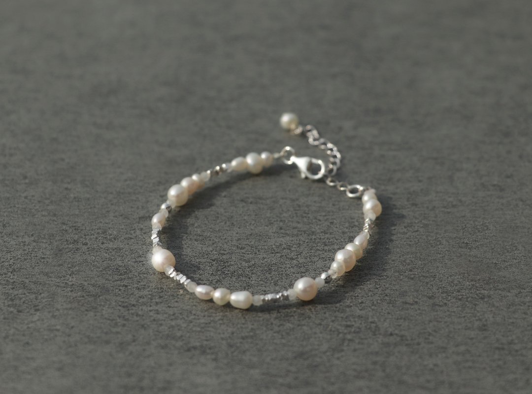 Pearl Bracelet—Glint I 不规则珍珠手链 - 手链/手环 - 珍珠 银色