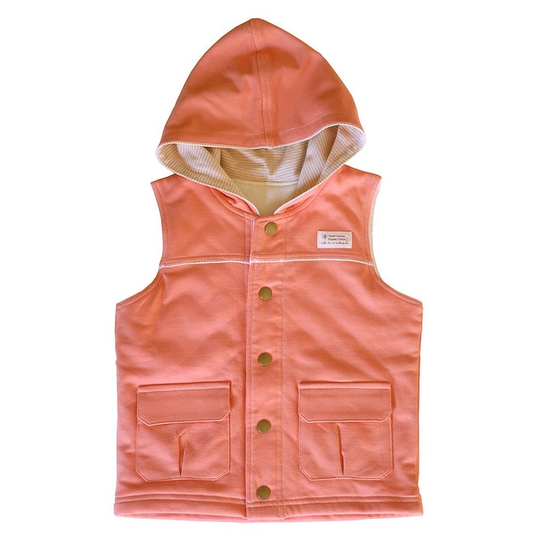 有机棉儿童森林铺棉背心-橘色 - 童装上衣 - 棉．麻 