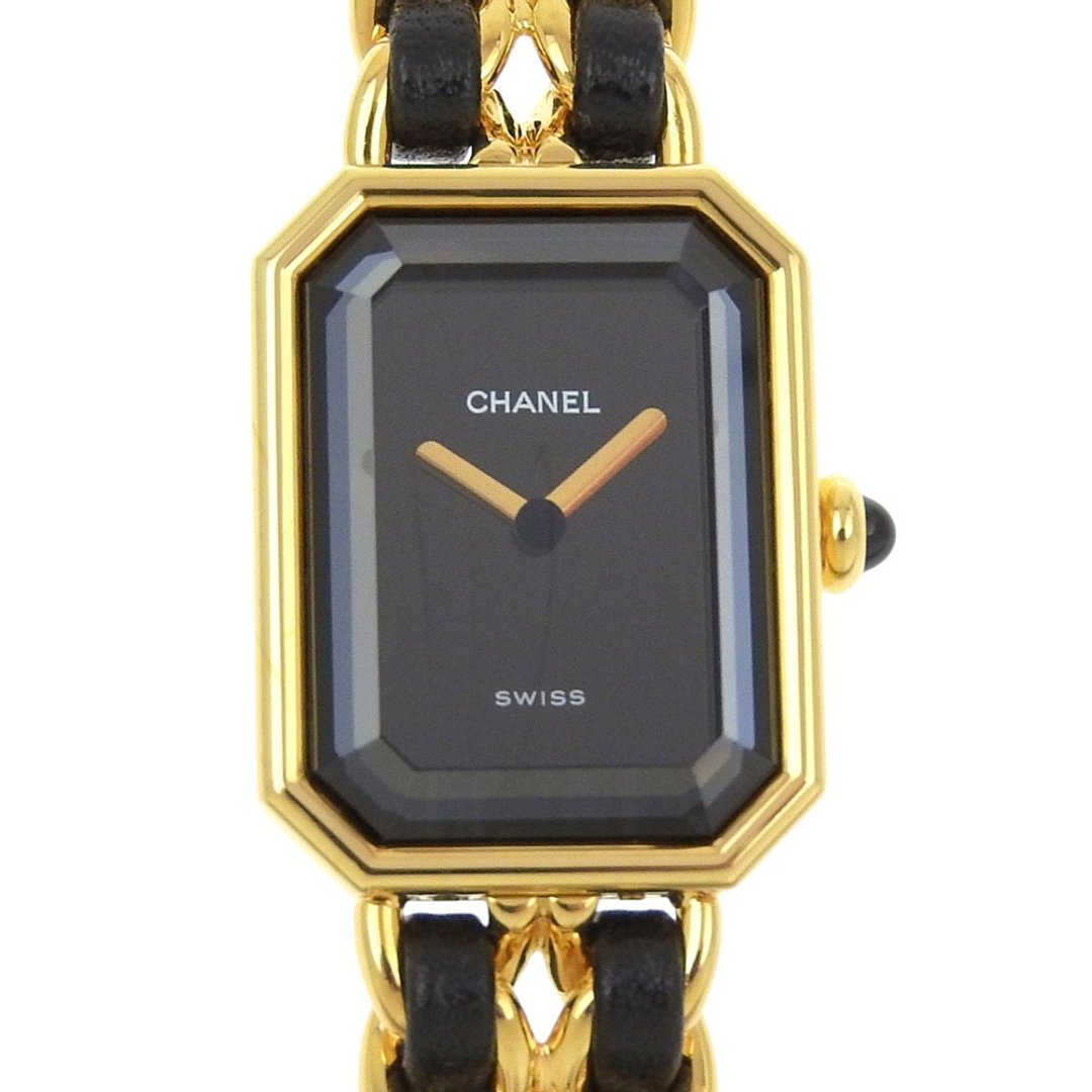 【日本直寄】香奈儿 CHANEL Premiere S 手表 H0001 镀金 x 皮革 石英机芯 指针式显示 黑色表盘 女仕款【二手】 - 女表 - 其他金属 黑色