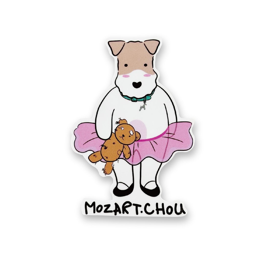 Wirefoxterrier 刚毛猎狐梗 防水贴纸 澎澎裙梗 - 贴纸 - 防水材质 白色