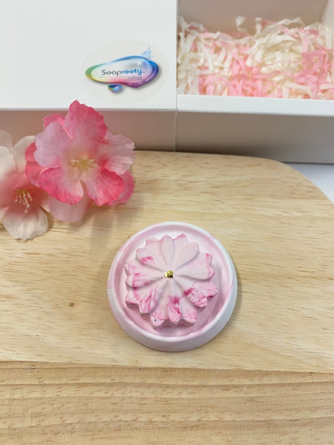 迷你天竺牡丹扩香石 Mini Dahlia aroma stone - 香薰/精油/线香 - 其他材质 粉红色