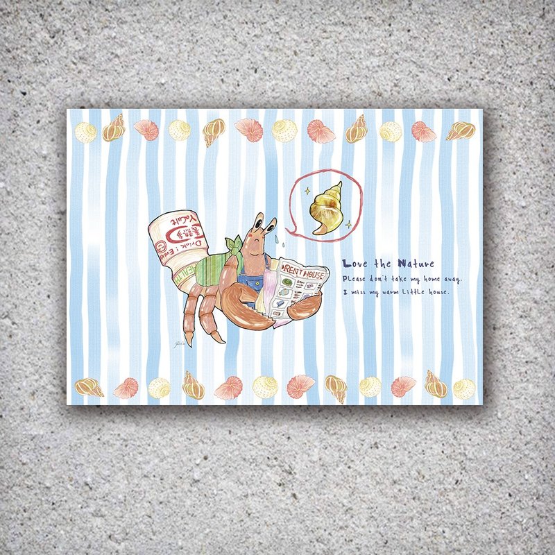 【明信片】蟹想家  *环保意识你我做起!一起热爱海洋 - 卡片/明信片 - 纸 蓝色