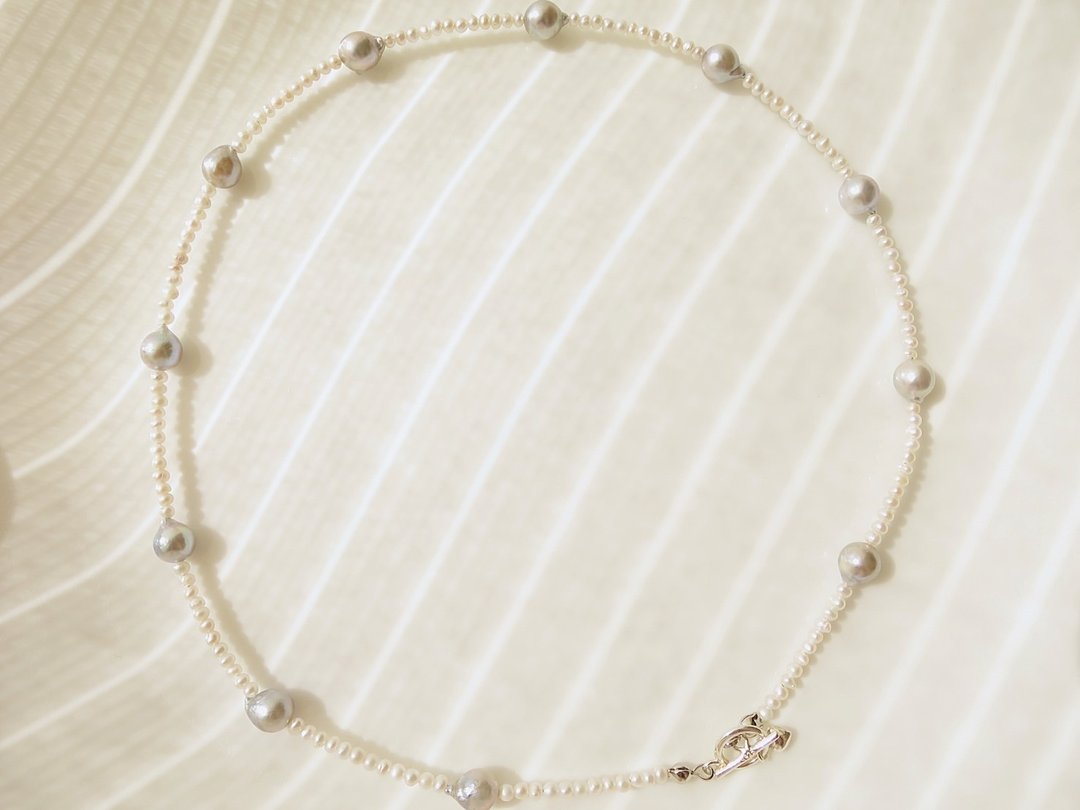 皇冠 Couronne - 项链 - 珍珠 灰色