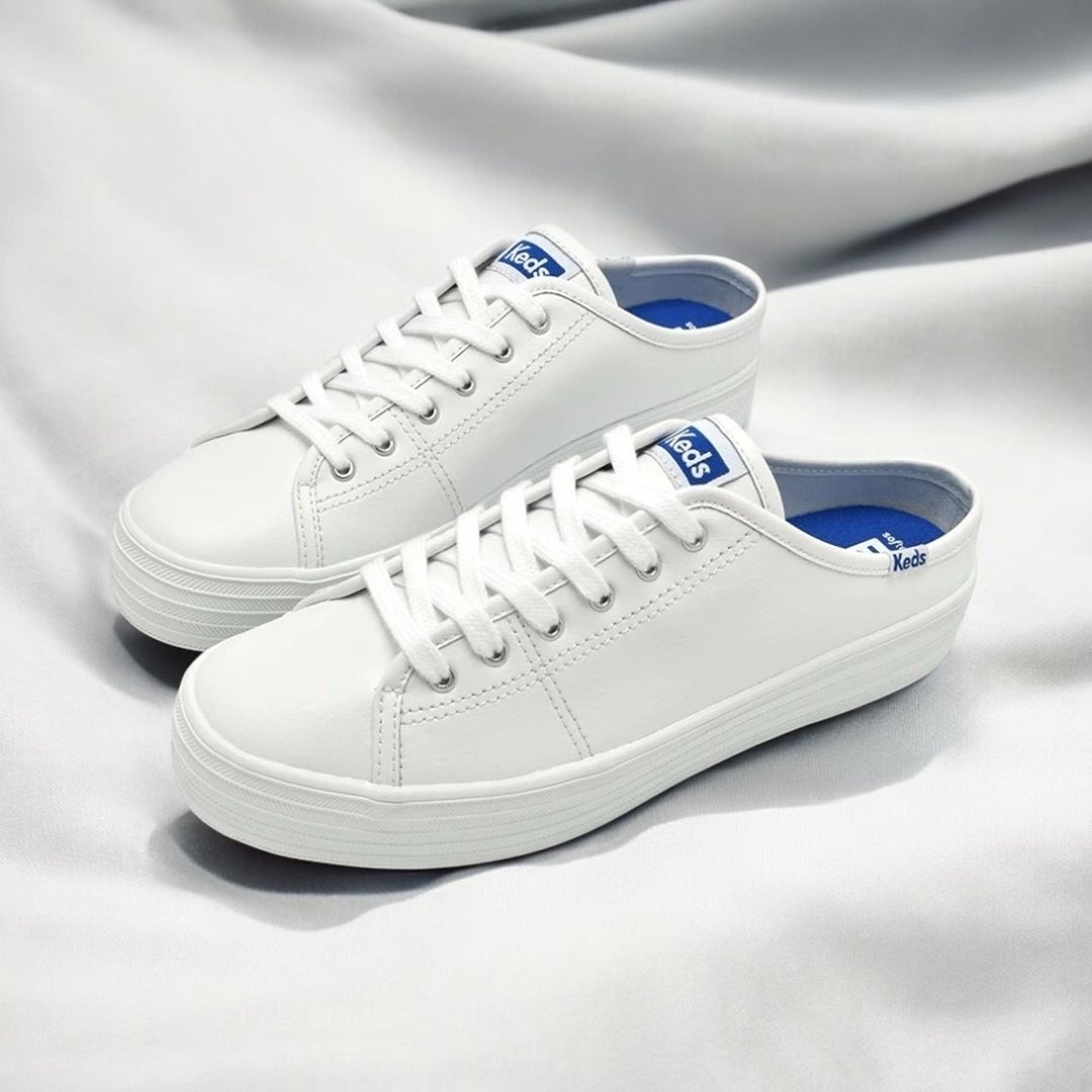 KEDS TRIPLE KICK 时尚皮革厚底穆勒鞋9232W133501(WH67073) - 女款休闲鞋 - 真皮 