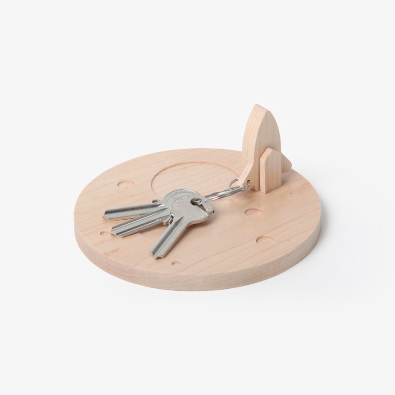 特价- pana objects 阿波罗火箭-钥匙圈盘 瑕疵品 - 收纳用品 - 木头 咖啡色