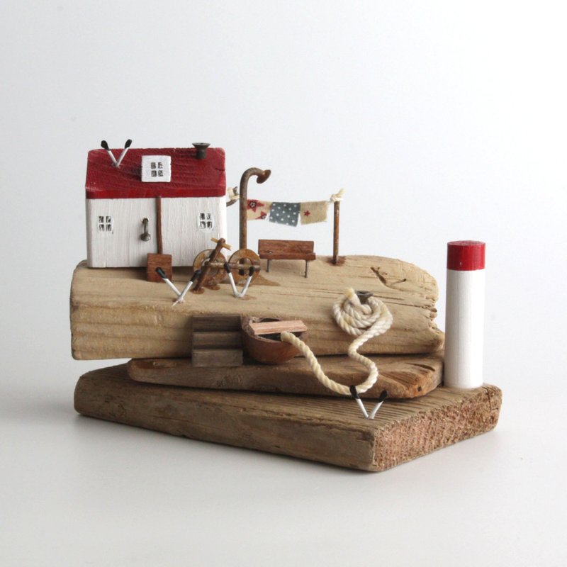 漂流木艺品 - 潮声与海鸥 - W789 - 摆饰 - 木头 