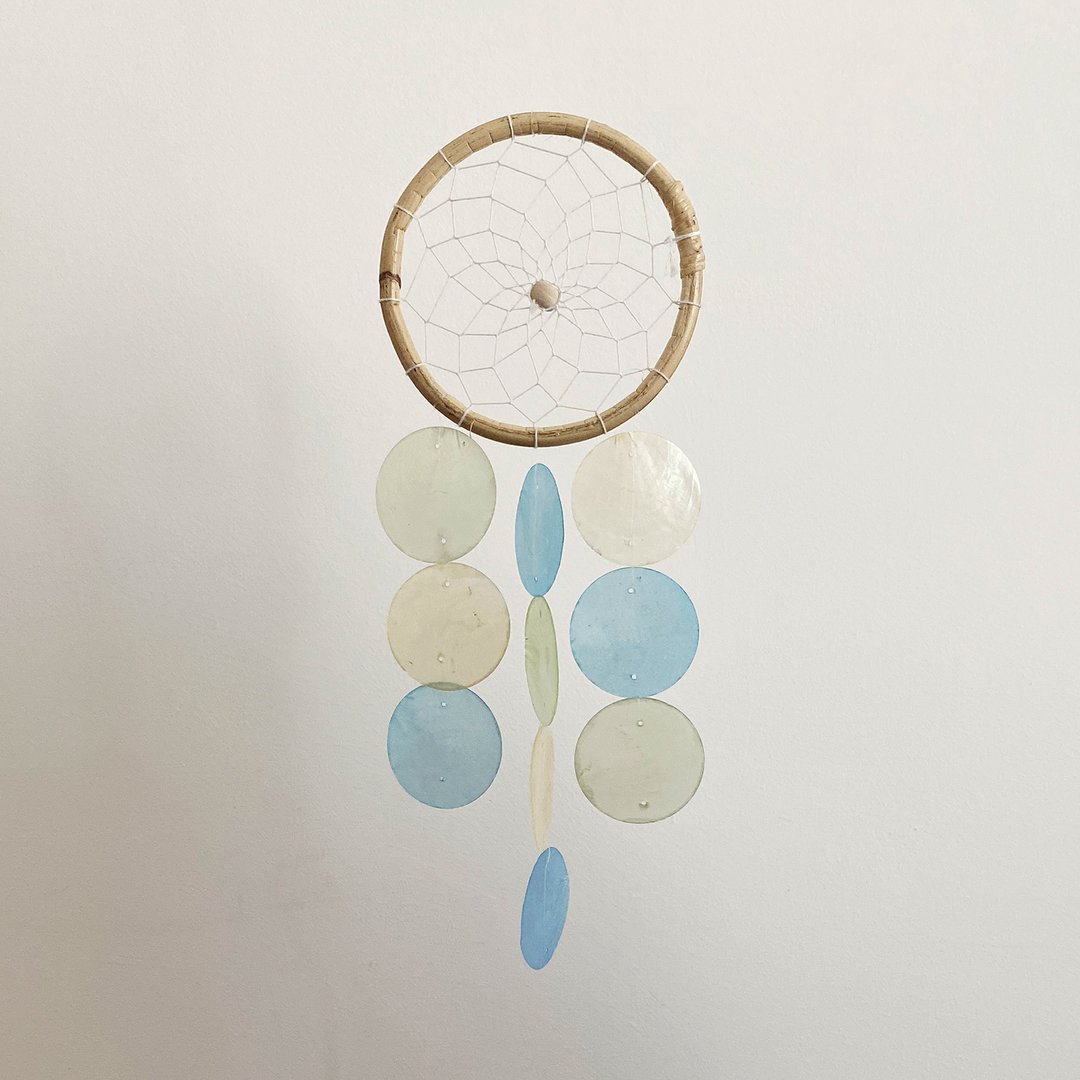 DIY套件|乳清干酪(S)-蓝、黄-圈|贝壳风铃手机 |#0-581 - 其他 - 贝壳 蓝色
