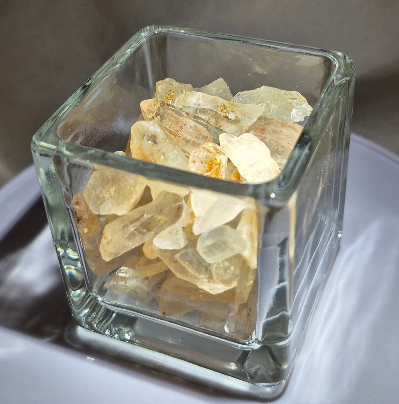 •油胆闪灵水晶• 原矿 水晶盆栽 办公室招财小物 消磁杯 - 摆饰 - 水晶 透明