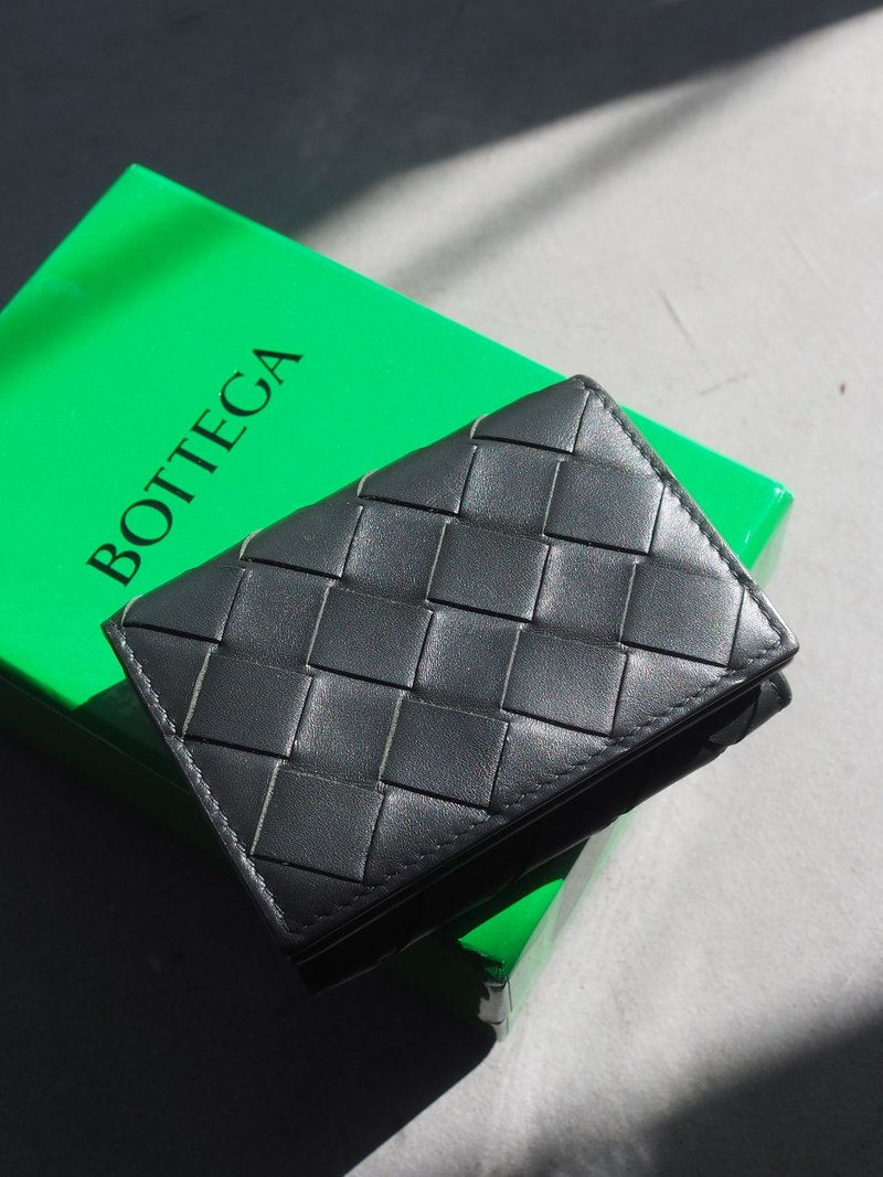 BOTTEGA VENETA 宝缇嘉 经典编织长夹 老件古董 - 皮夹/钱包 - 真皮 黑色