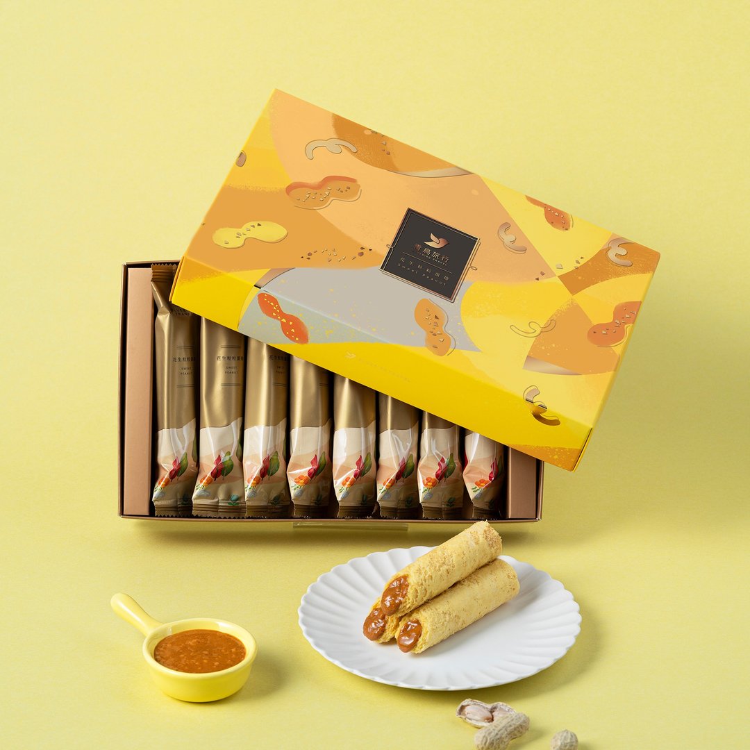 青鸟旅行 | 旅行盒 花生粒粒蛋卷 8 入ㄧ盒 - 零食/点心 - 新鲜食材 多色