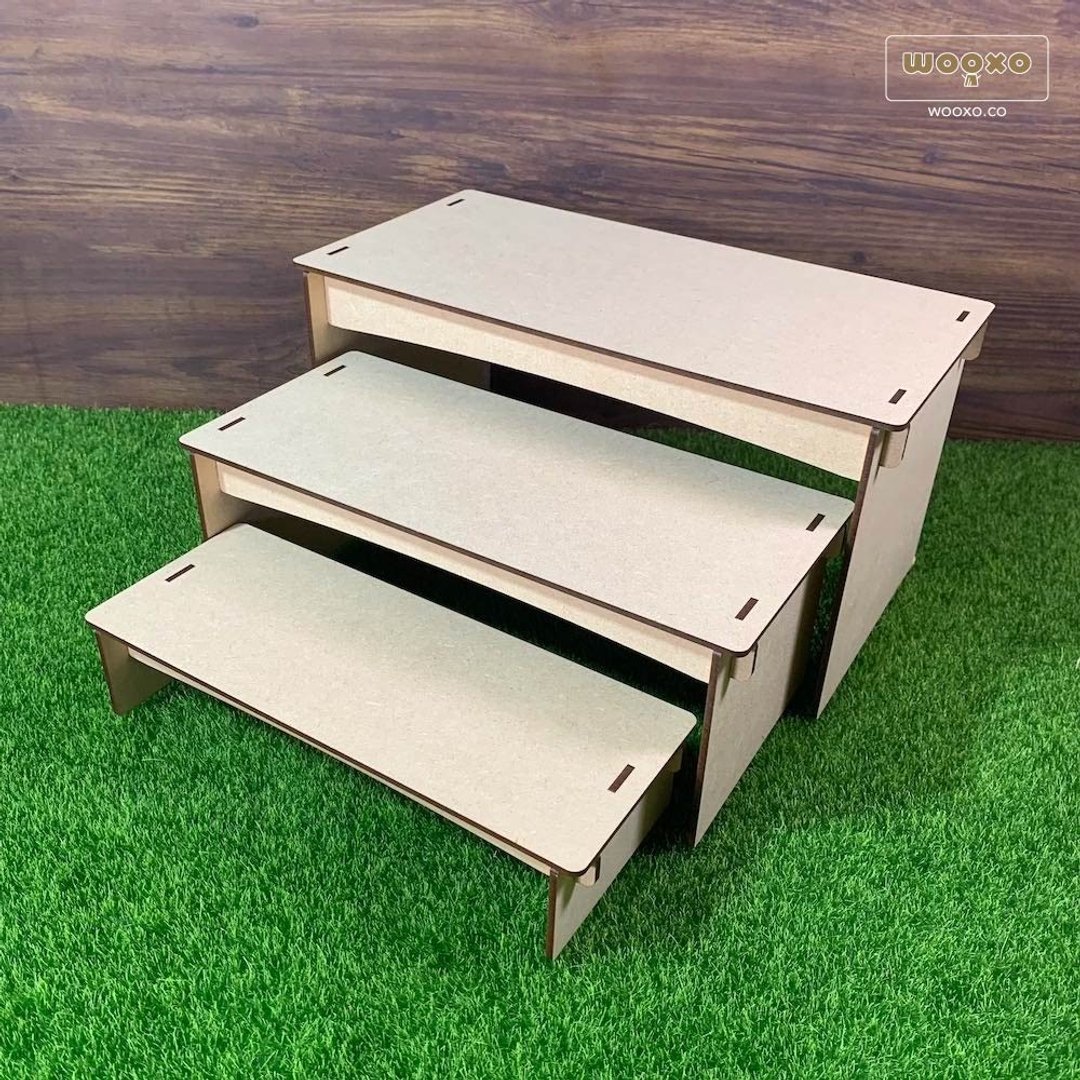 WOOXO 平台展示架 3层组 ㄇ型 桌上型 耐重 DIY 快速拆装携带 - 收纳用品 - 木头 卡其色