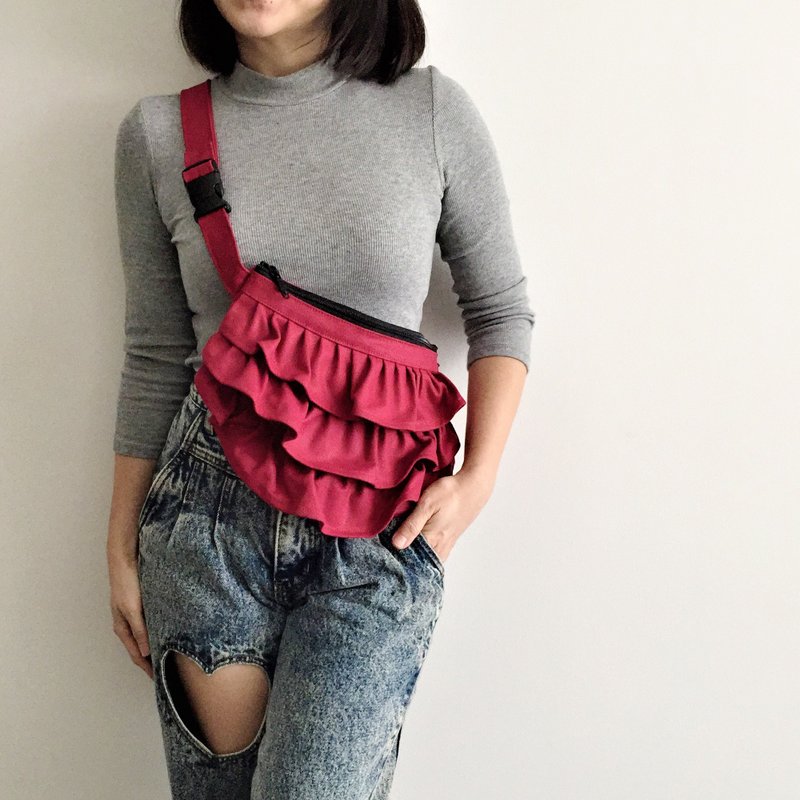 聚集腰包 / 腰包 / 旅行袋 / 臀部袋 / 拉链袋 - GWP - 侧背包/斜挎包 - 棉．麻 橘色